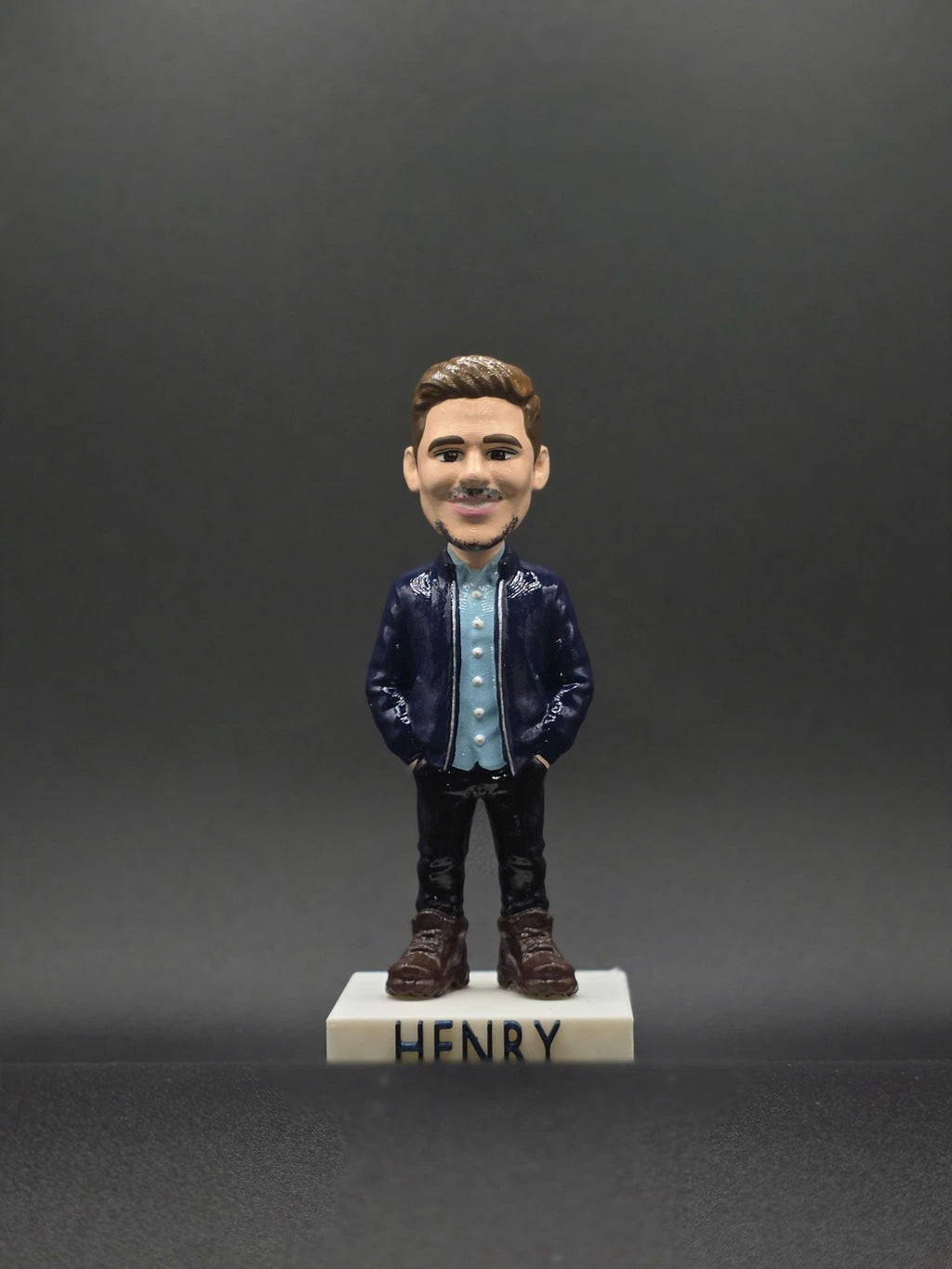 Custom Bobblehead From Photo, Personalized Figurine With Name Base, Handmade Mini Me Gift, Unique Gift for Him Her, Fathers D