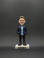 Custom Bobblehead From Photo, Personalized Figurine With Name Base, Handmade Mini Me Gift, Unique Gift for Him Her, Fathers D