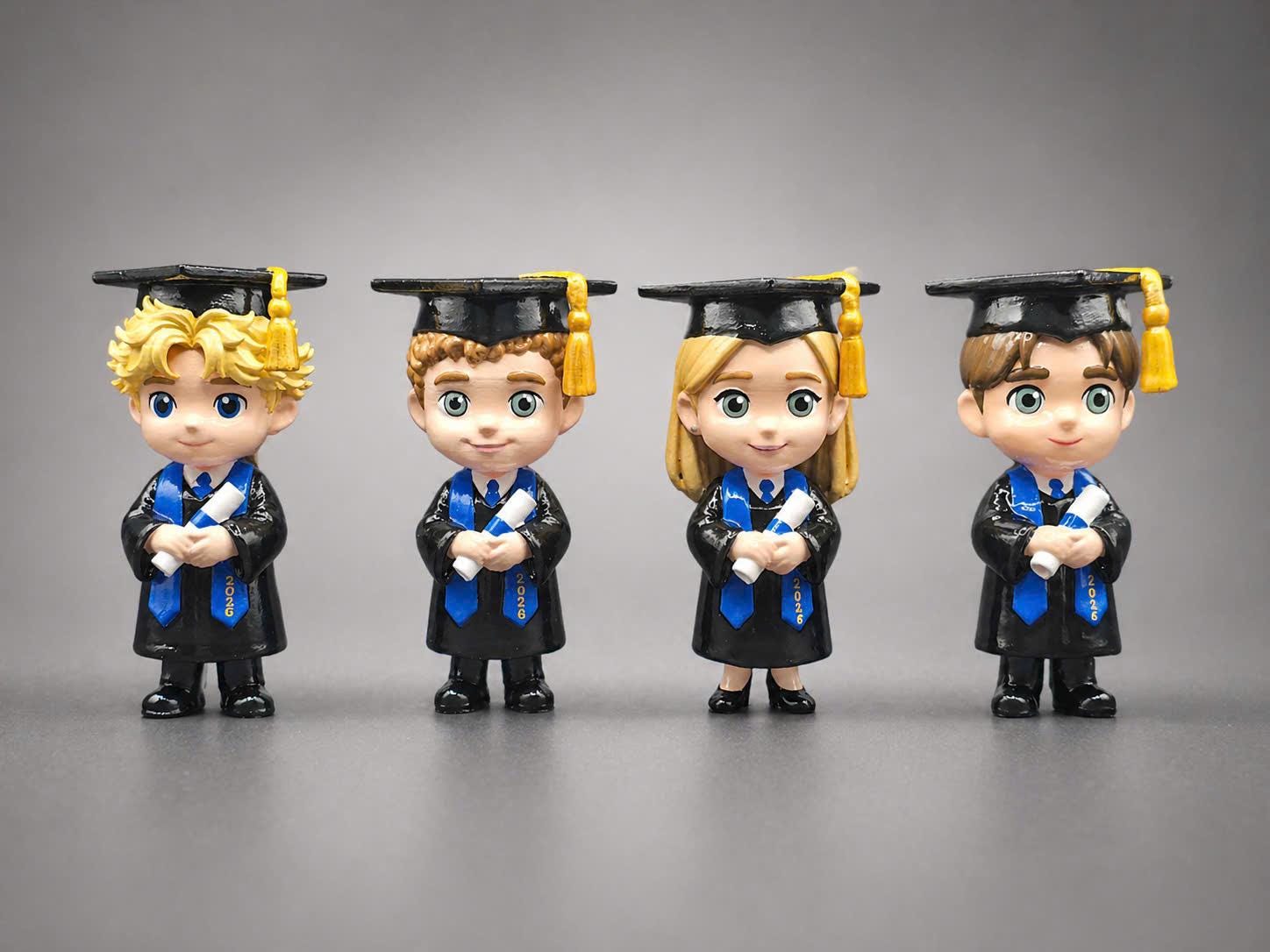 Custom Graduation Figurine From Photo, Personalized Graduate Gift with Name Base, Class Gift, Unique Keepsake for Him Her