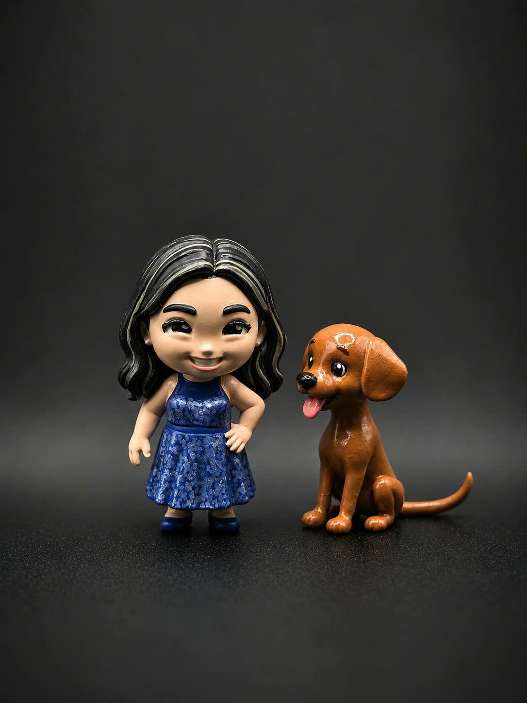 Personalized Chibi Figure with Pets | Custom Handmade Mini Figure | Cute Couple & Pet Gift