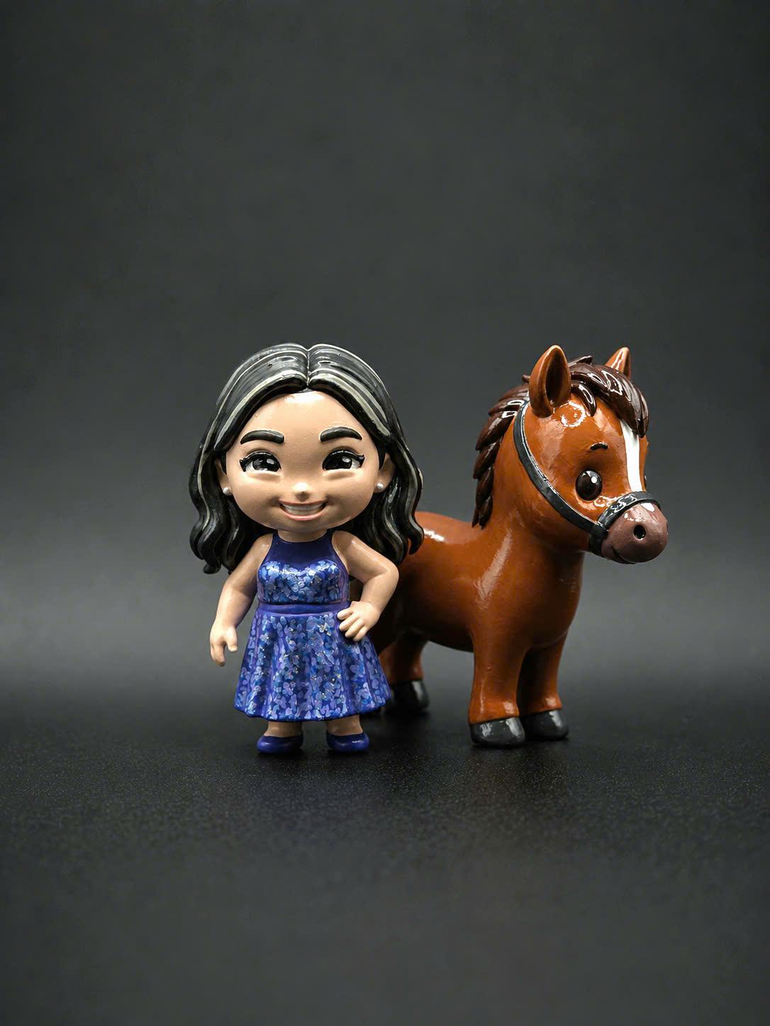 Personalized Chibi Figure with Pets | Custom Handmade Mini Figure | Cute Couple & Pet Gift
