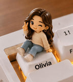 Custom Figurine Keycap from Photo, Personalized Artisan Resin Keycap, Custom Mini Figure, Mechanical Keyboard Gift
