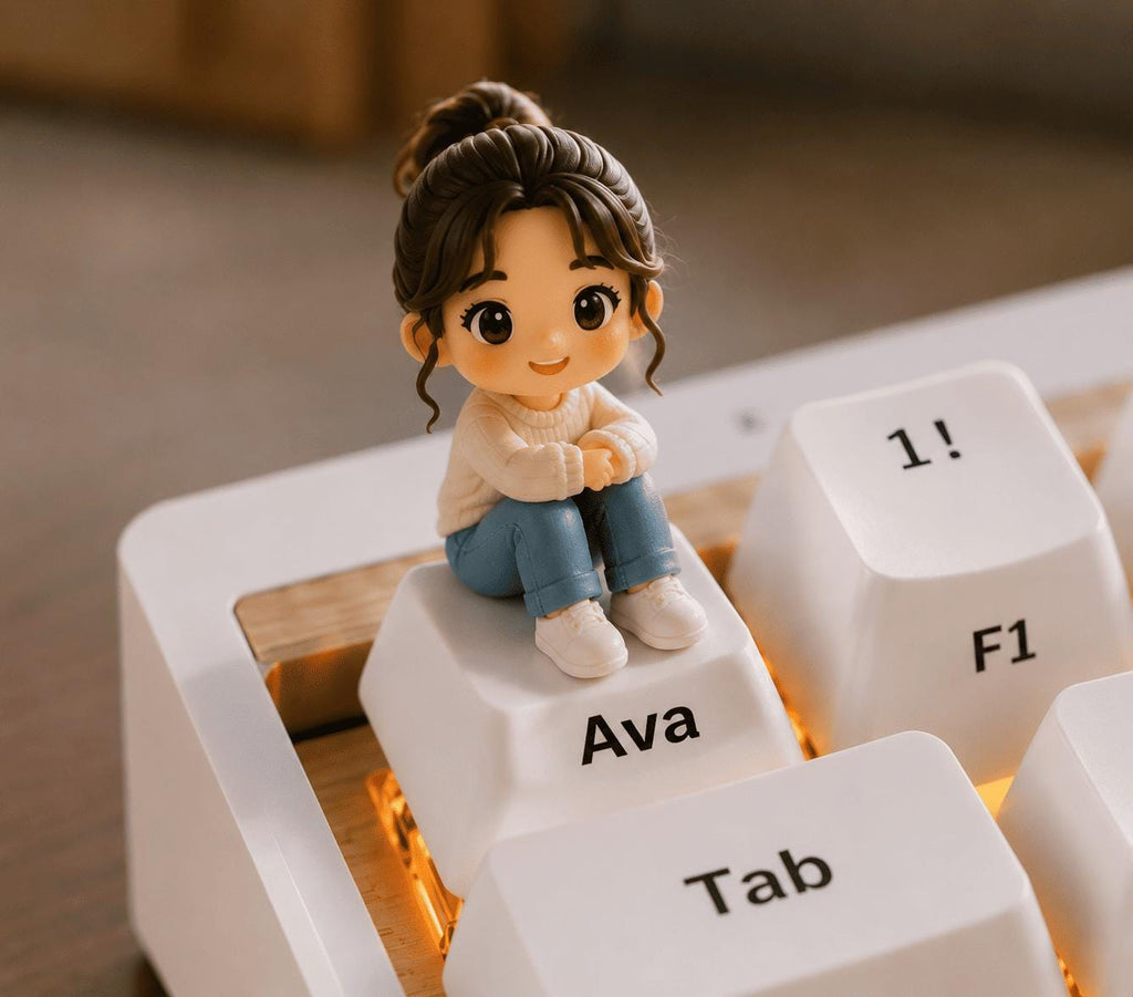 Custom Figurine Keycap from Photo, Personalized Artisan Resin Keycap, Custom Mini Figure, Mechanical Keyboard Gift