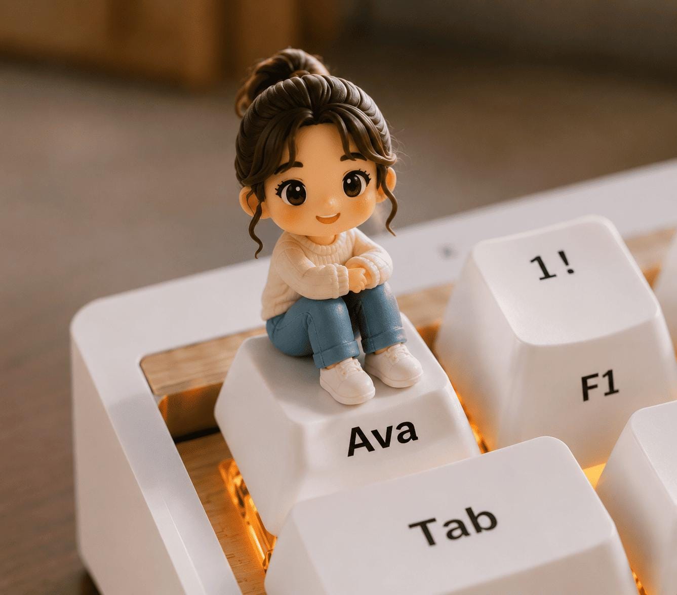 Custom Figurine Keycap from Photo, Personalized Artisan Resin Keycap, Custom Mini Figure, Mechanical Keyboard Gift